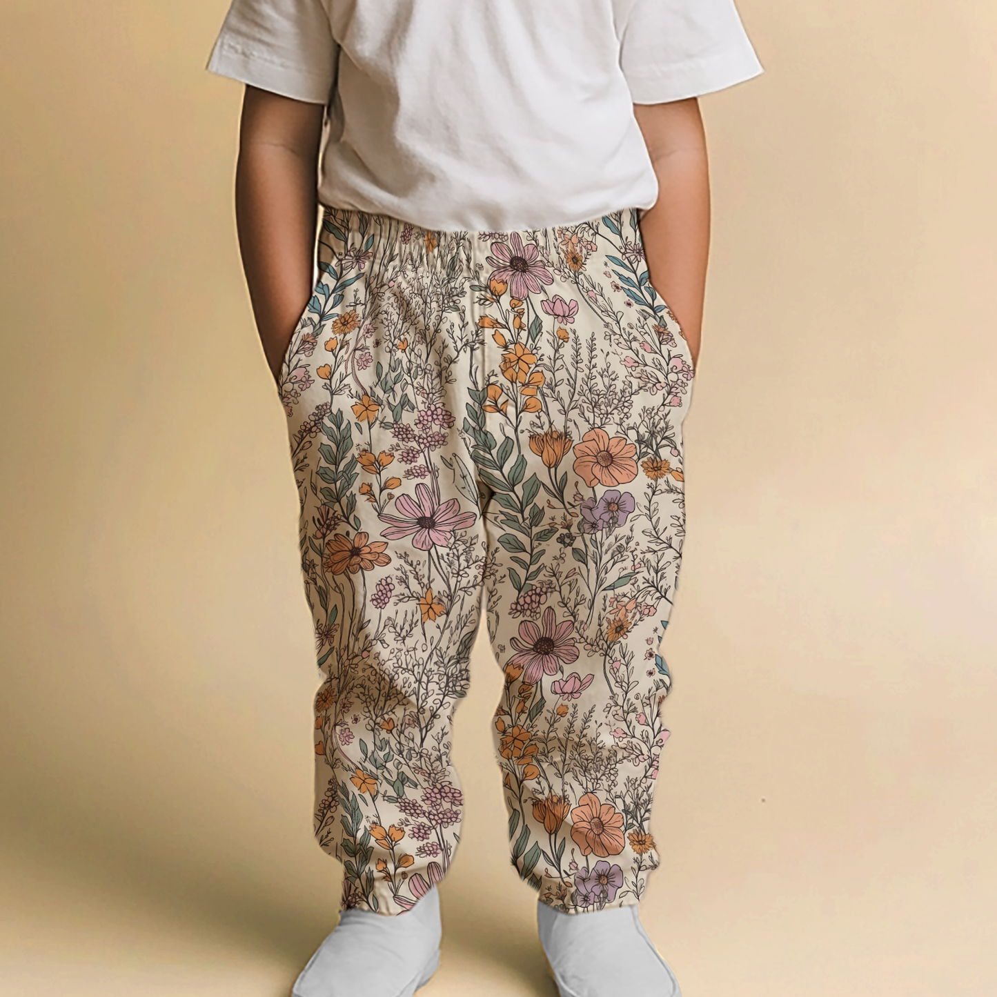 Denim Vintage Trousers - Wildflowers